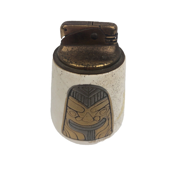 Vintage Sascha B Brastoff Tiki Table Lighter Ashtray L1 Mid Century Stoneware - Picture 6 of 16